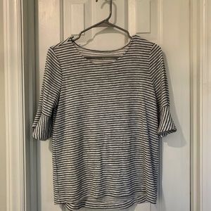 Loft Outlet Black and White 1/2 Sleeve Shirt